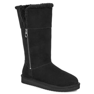 Koolaburra By UGG Women's Aribel Tall Boots Sherpa Fleece Wool Lined Black 6